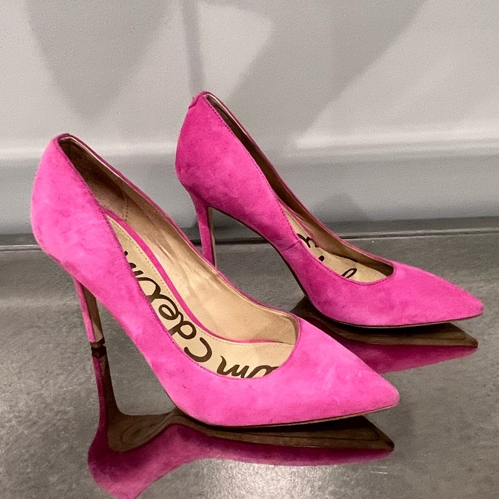 Sam Edelman Hot Pink Suede Heels